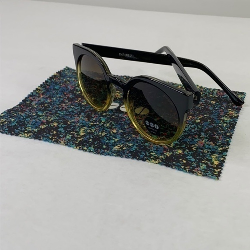 Komono Sunglasses 🕶 Lulu Black Yellow NEW Cat Eye - Picture 5 of 16